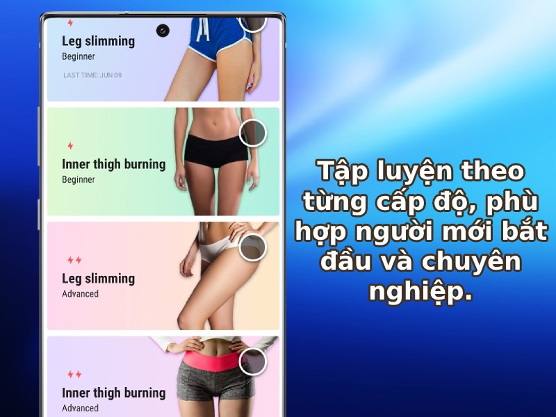 Tập luyện theo từng cấp độ, ph&ugrave; hợp người mới bắt đầu v&agrave; chuy&ecirc;n nghiệp.