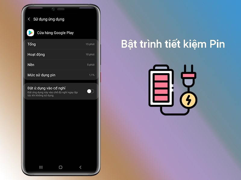 Bật trình tiết kiệm Pin