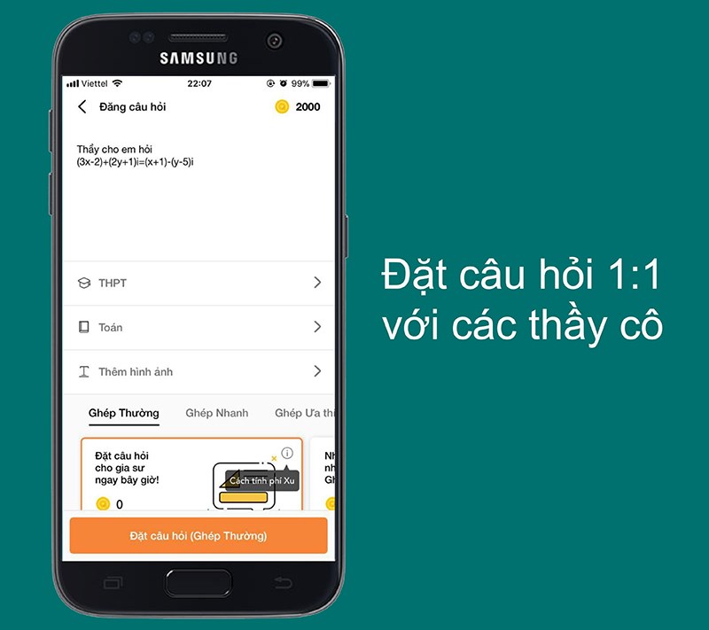 Đặt câu hỏi 1:1 với thầy cô