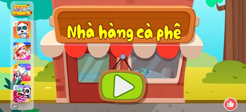 Hãy trải nghiệm quản lí quán cà phê cùng Bé Gấu Trúc nhé.