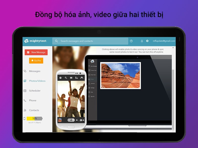 Đồng bộ hóa ảnh, video giữa hai thiết bị.