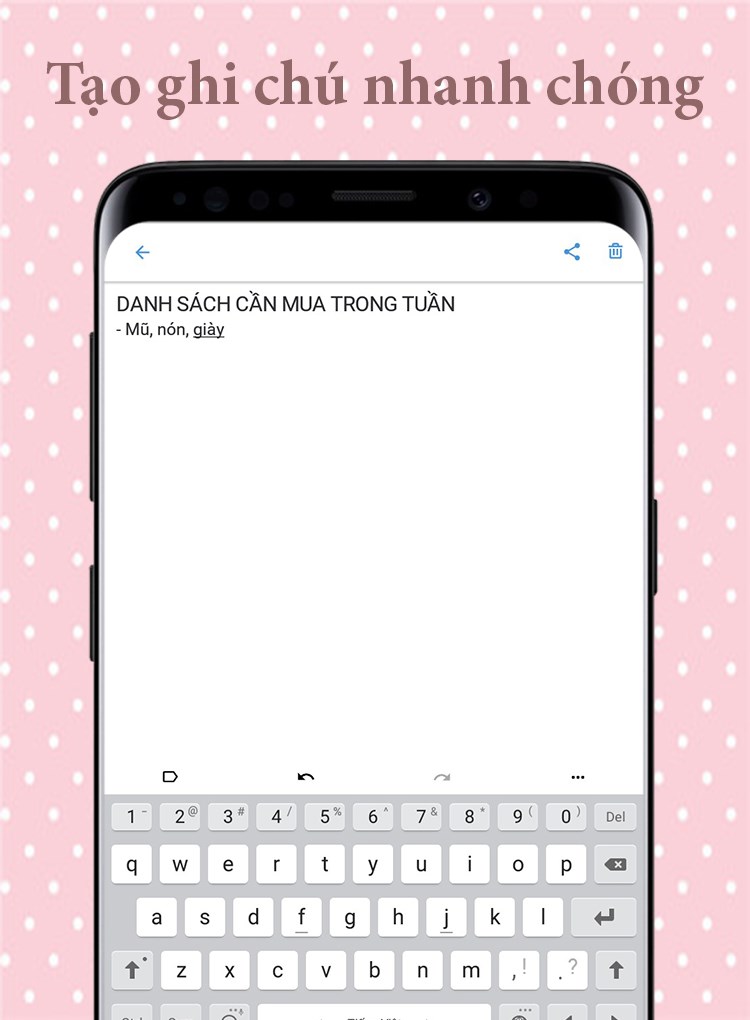 Tạo ghi ch&uacute; đơn giản với nhiều chủ đề bạn muốn