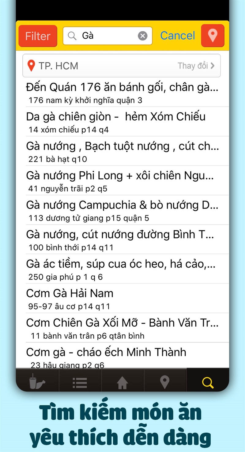 T&igrave;m kiếm m&oacute;n ăn y&ecirc;u th&iacute;ch dễ d&agrave;ng
