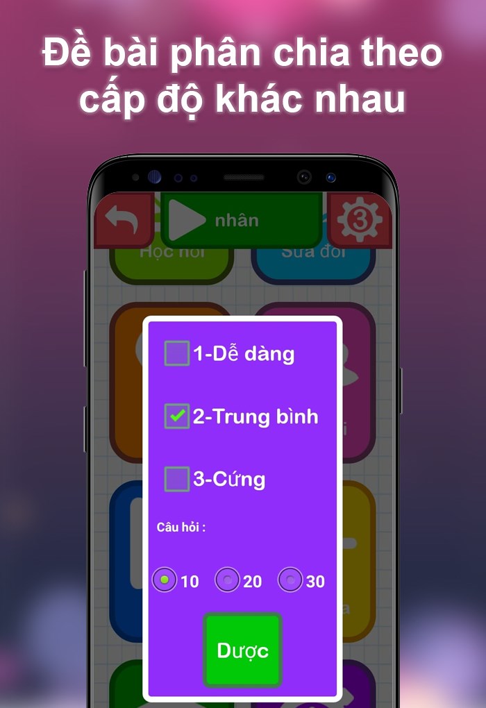 C&aacute;c b&agrave;i to&aacute;n được ph&acirc;n chia theo nhiều mức độ từ dễ đến kh&oacute;