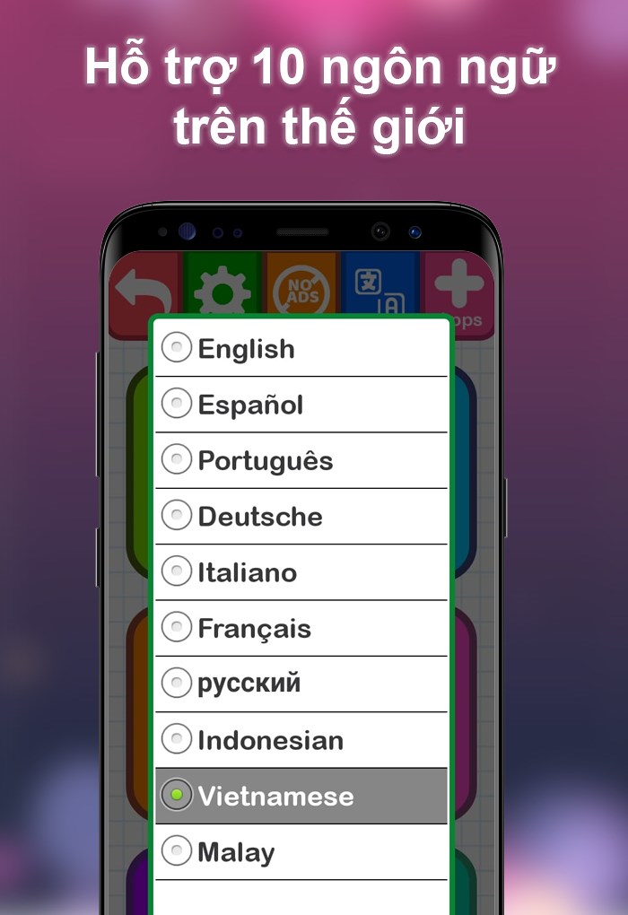 Hỗ trợ với 10 ng&ocirc;n ngữ kh&aacute;c nhau