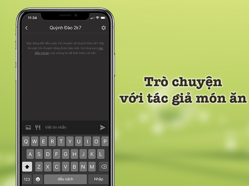 Chat trực tiếp với t&aacute;c giả của m&oacute;n ăn bạn chọn