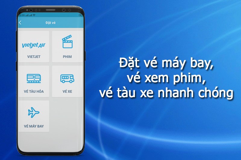 Đặt vé máy bay, vé xem phim, vé tàu