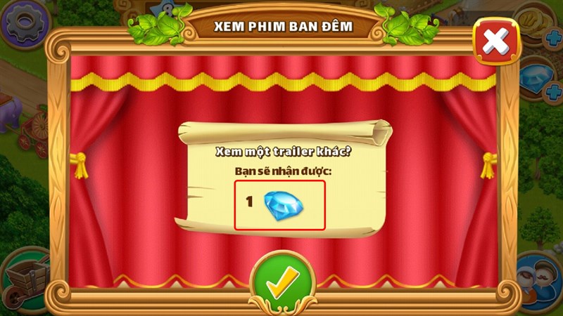 Nhận Kim Cương khi xem quảng cáo