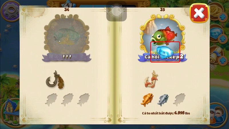 Level 27 bạn sẽ nhận được Kim Cương miễn phí tại Khu vực Câu Cá