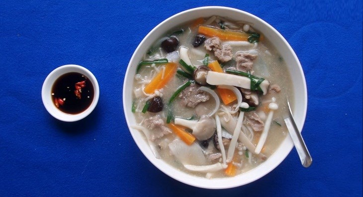 Canh nấm thịt bò