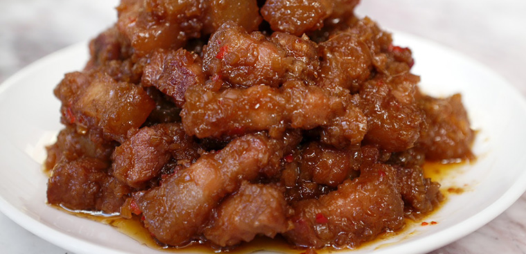 Mắm ruốc xào giết mổ ba chỉ