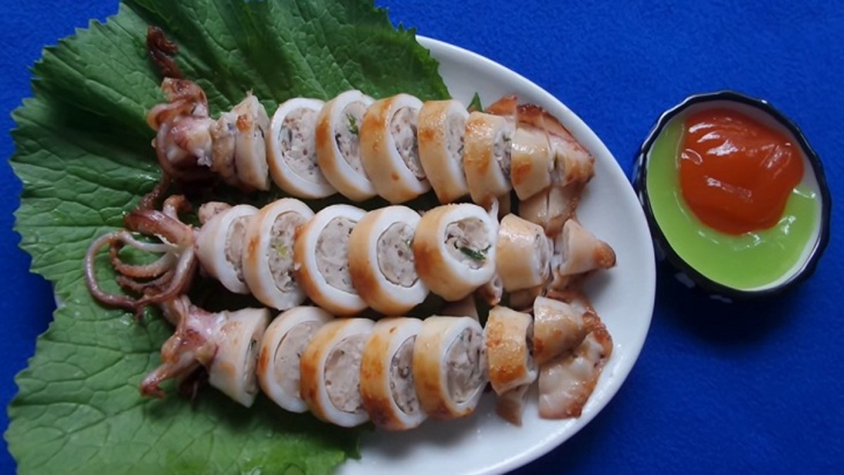 Mực nhồi thịt chiên