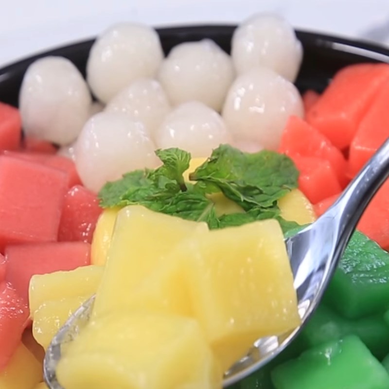 Bước 4 Thành phẩm Chè khoai dẻo pudding xoài