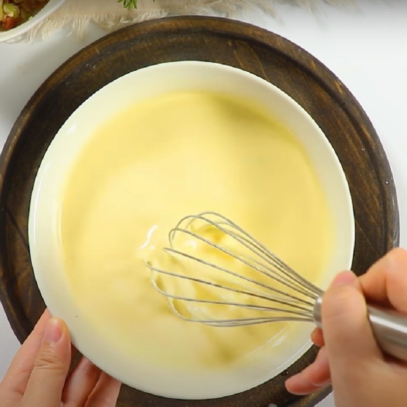 Bước 2 Làm nhân kem trứng Bánh tart mặn - Quiche Lorain