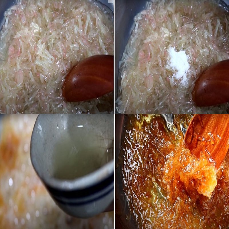 Step 2 Cooking grapefruit and rock sugar Grapefruit cooked with rock sugar and honey