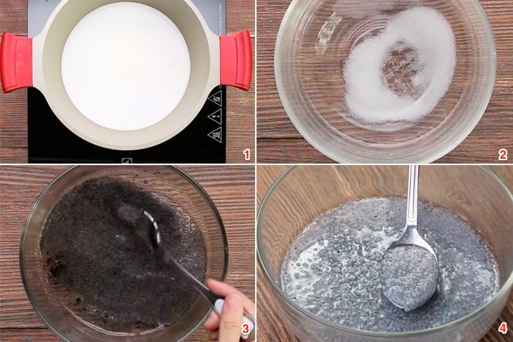Bước 2 Nấu cốt dừa Chtrằn sương sáo nước cốt dừa