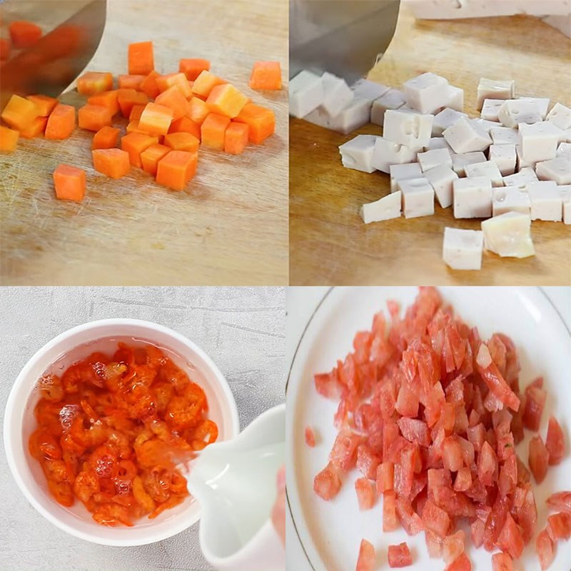 Bước 2 Sơ chế nguyên vật liệu Cơm chiên Dương Châu