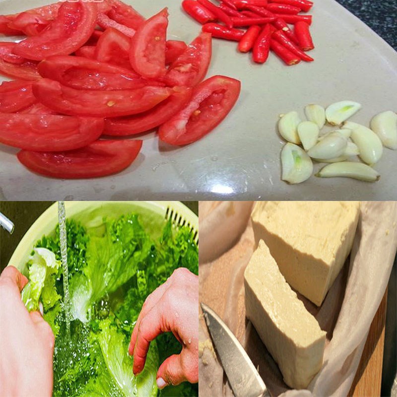 Bước 1 Sơ chế nguyên vật liệu Lẩu riêu cua bắp bò