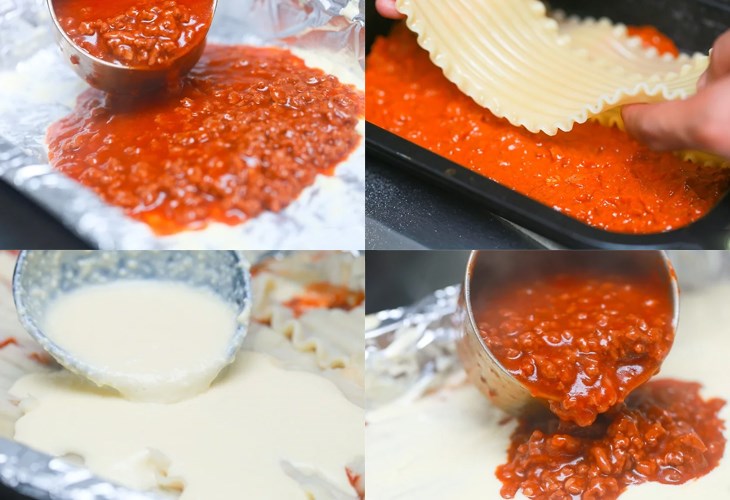 Bước 4 Xếp lớp lasagna Lasagna