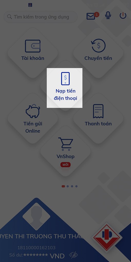 Hướng dẫn nạp tiền điện thoại tr&ecirc;n BIDV Smart Banking cực đơn giản