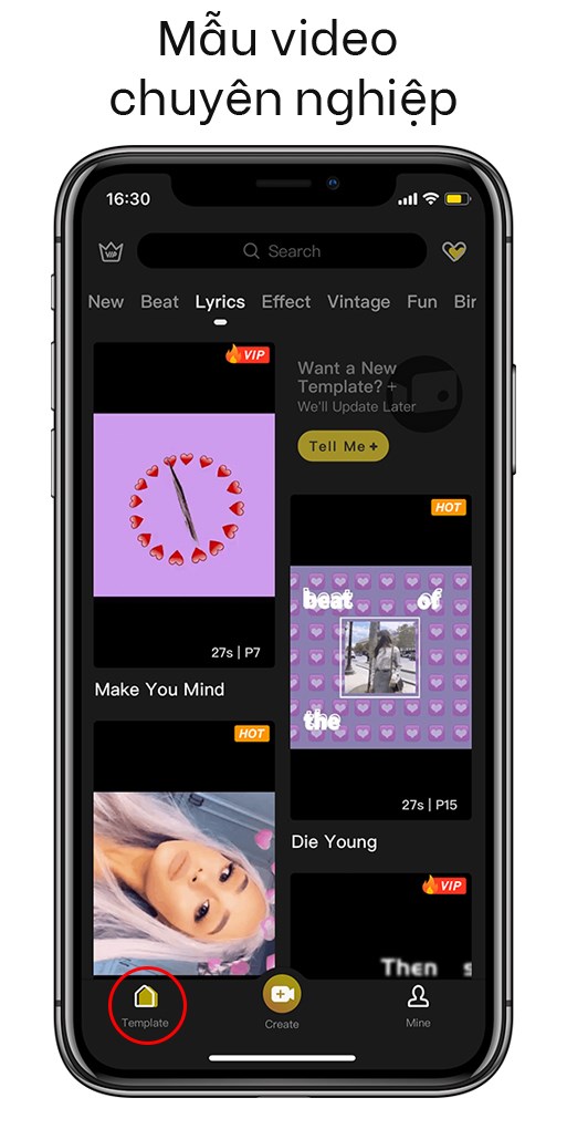 C&oacute; sẵn c&aacute;c mẫu (Template) video chuy&ecirc;n nghiệp.
