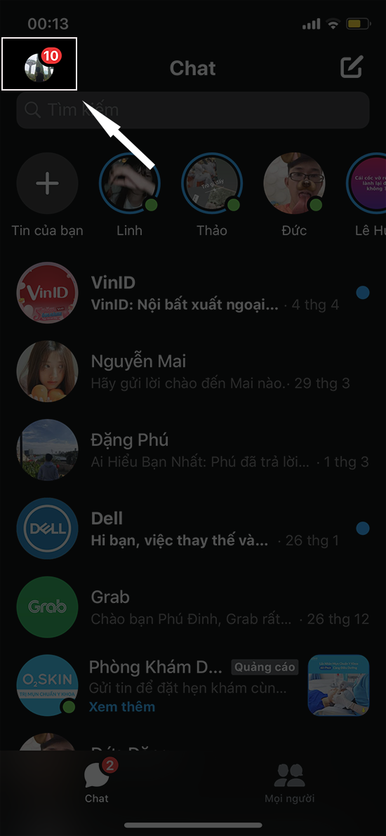 khoá ứng dụng messenger