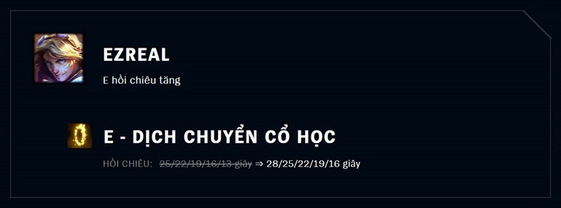 Giảm sức mạnh Ezreal