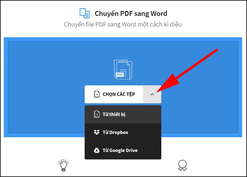 Tải tệp tin PDF lên ứng dụng