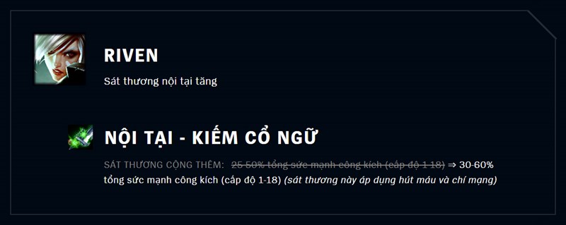 Tăng sức mạnh Riven