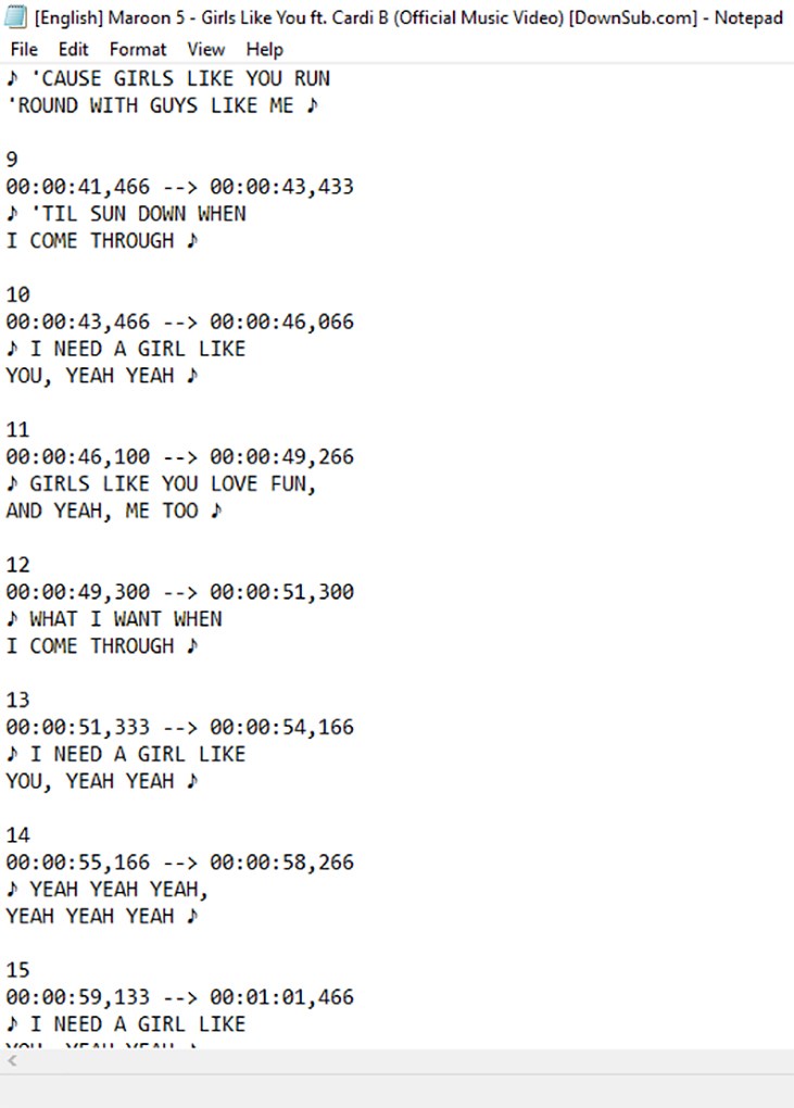 Với các bước hướng dẫn như trên, file phụ để tải về sẽ được mở bằng NotePad, có phân đoạn sub theo thời lượng. Sử dụng phụ đề của Downsub sẽ giúp bạn dễ hiểu nội dung và theo dõi video hơn.