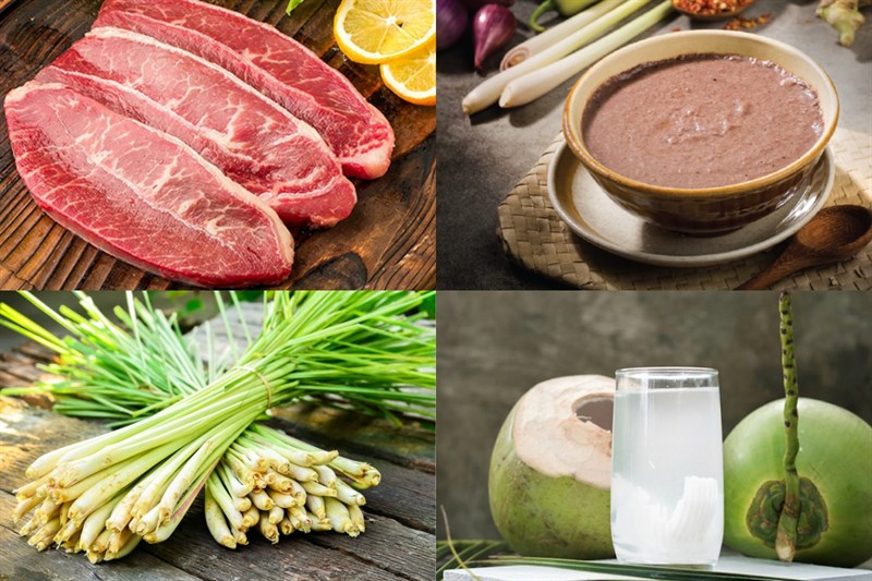 Nguyên liệu món nạp năng lượng lẩu trườn nhúng mắm ruốc