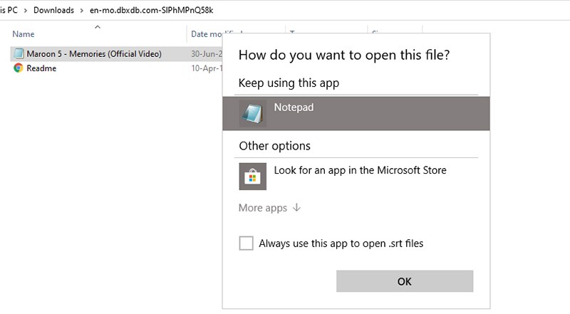 Mở bằng Notepad