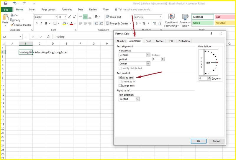 cach-xuong-dong-trong-excel