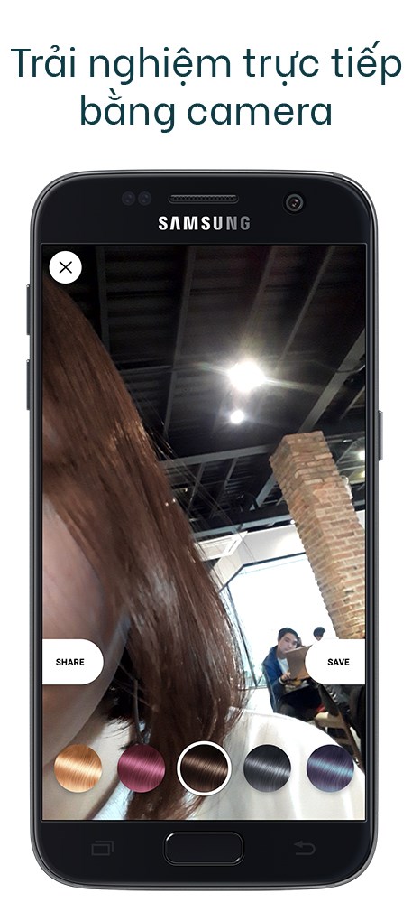 Trải nghiệm trực tiếp với mái tóc hiện tại bằng cách chụp hình hoặc quay video