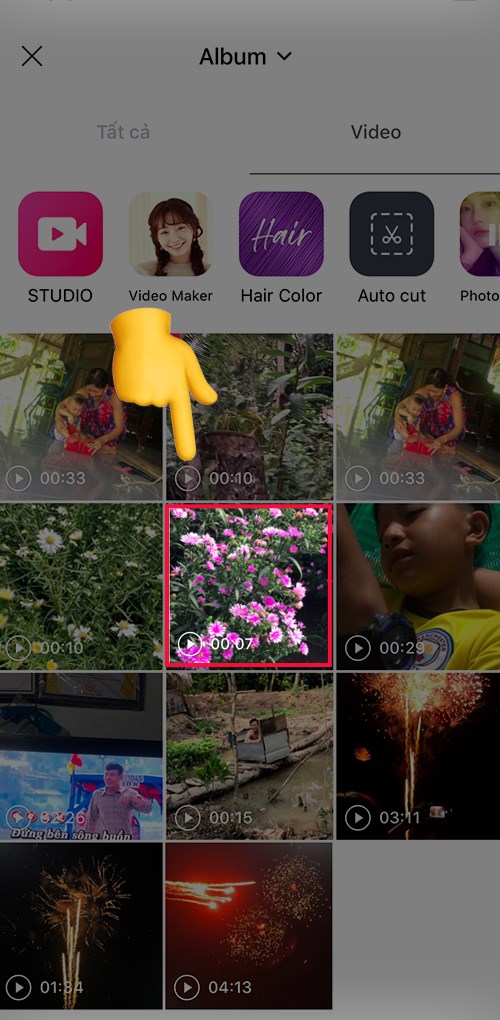 Chọn Video muốn gh&eacute;p nhạc