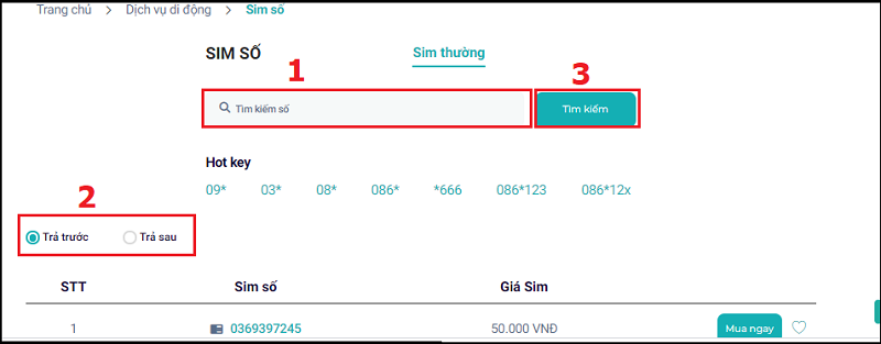 Nhập số SIM