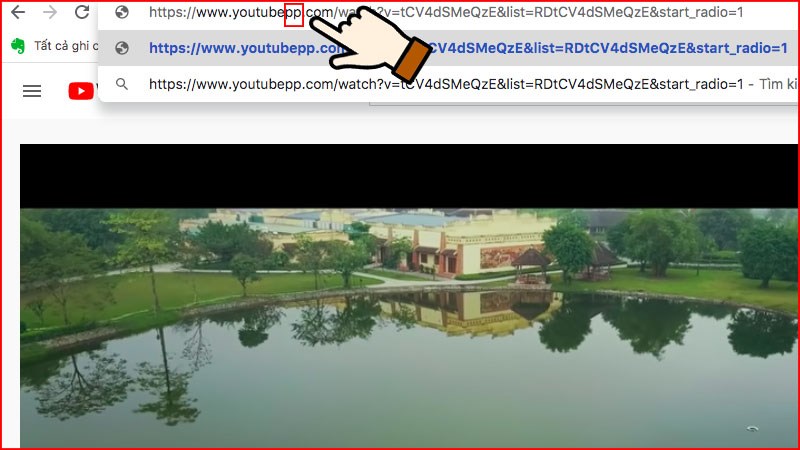 Thêm chữ “PP” vào link sau chữ Youtube như hình.