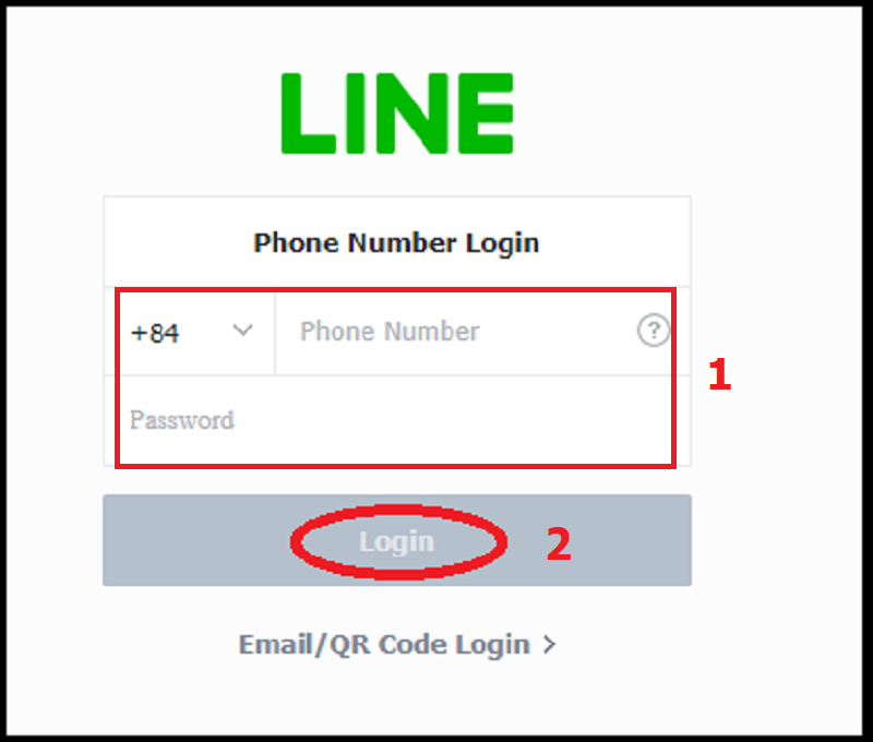 Đăng nhập Line bằng số điện thoại