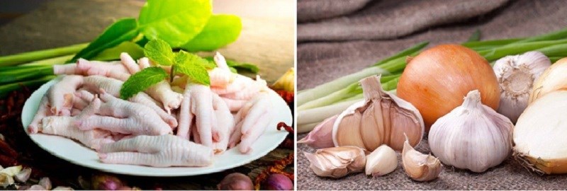 Các nguyên liệu món ăn uống 2 món nhậu từ chân kê rút xương