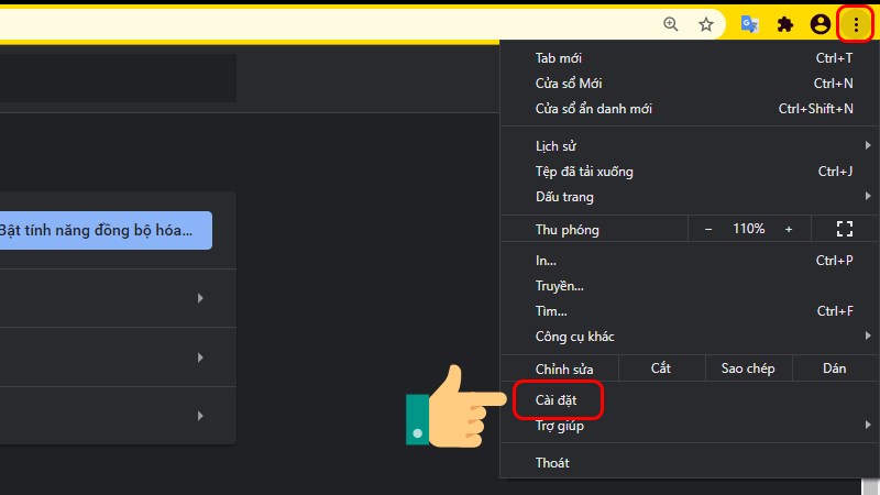 V&agrave;o mục C&agrave;i đặt tr&ecirc;n Chrome