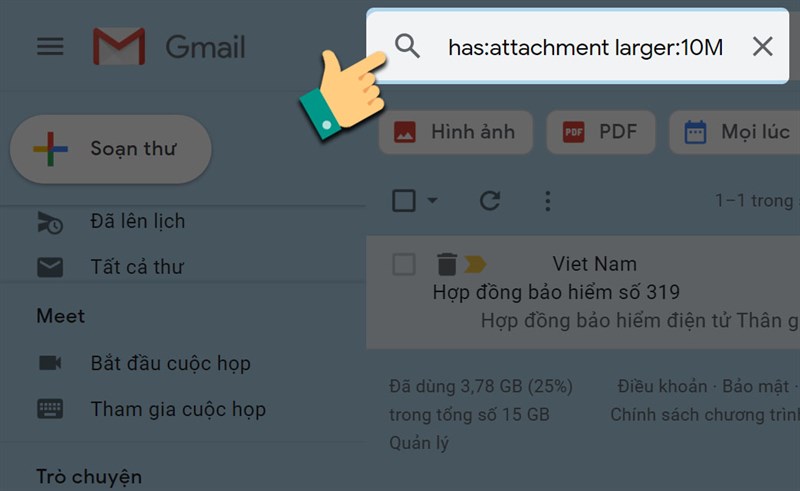 Tìm kiếm các file google Drive.