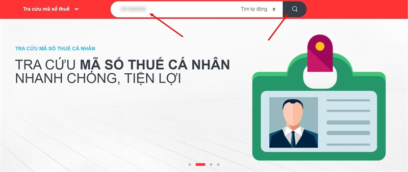 Nhập thông tin và tìm kiếm