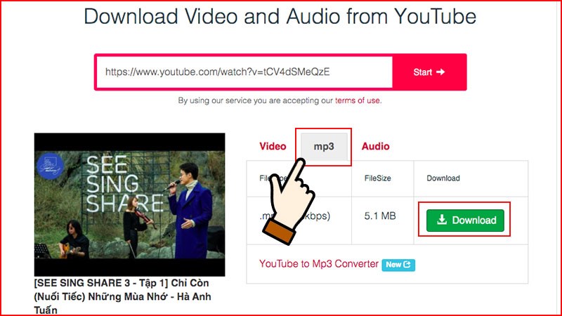 chuyển video youtube sang định dạng MP3