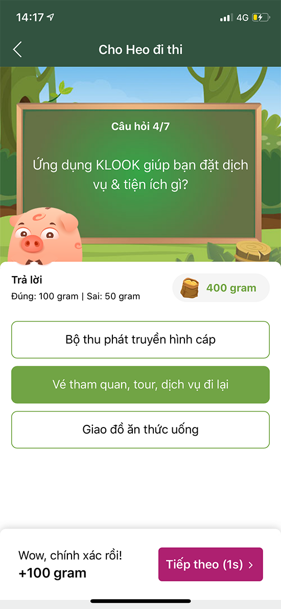 Bạn trả lời lần lượt 7 câu hỏi.