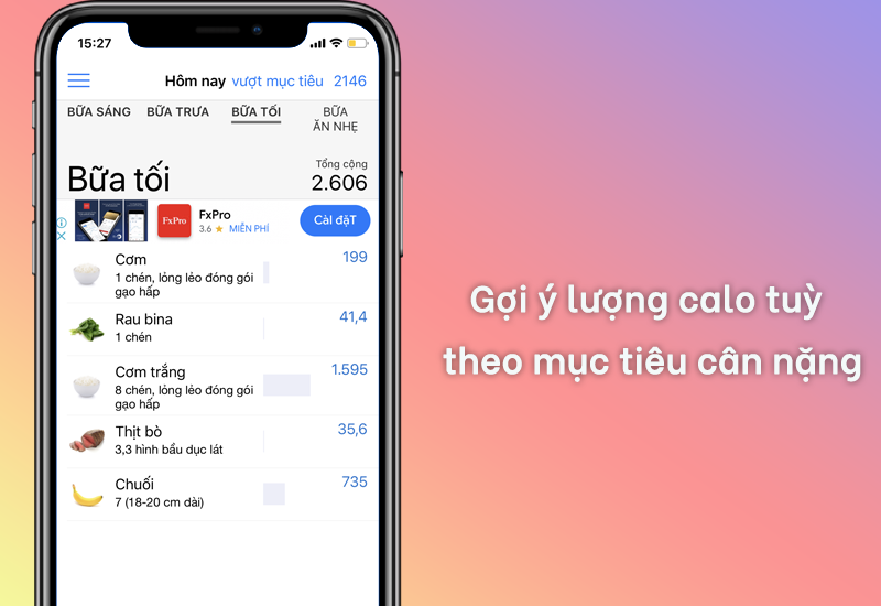 app tính calo