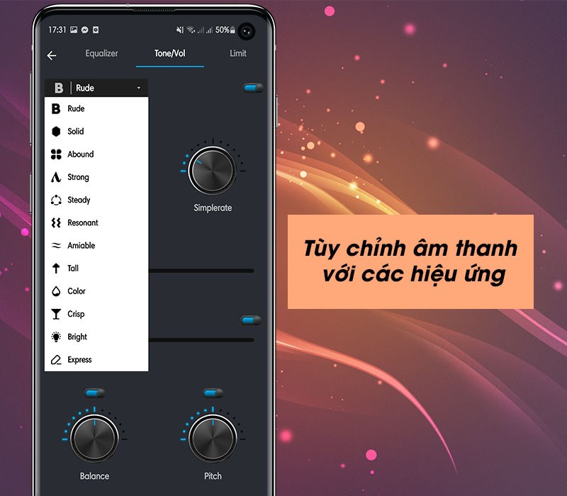 Tùy chỉnh âm thanh với các hiệu ứng: tiếng vang, cao độ, nhịp độ…