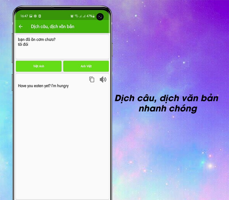 Dịch c&acirc;u, dịch văn bản nhanh ch&oacute;ng