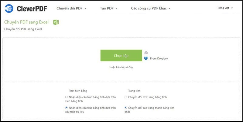 Giao diện của CleverPDF