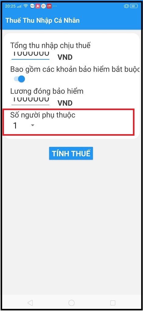 T&iacute;nh thuế dựa v&agrave;o số lượng người phụ thuộc