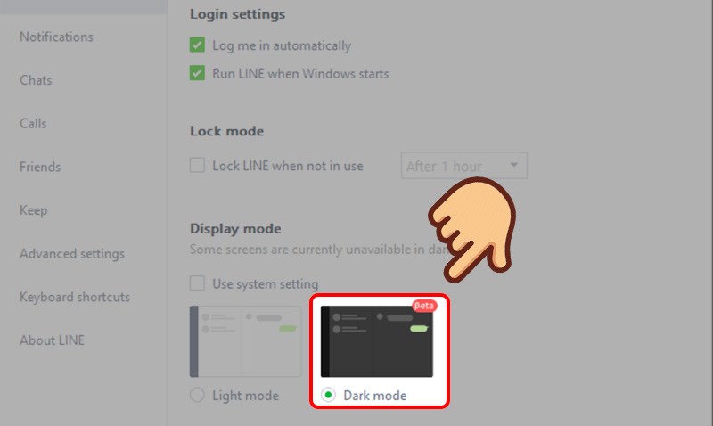 C&aacute;ch c&agrave;i đặt chế độ tối (Dark Mode) tr&ecirc;n ứng dụng Line phi&ecirc;n bản m&aacute;y t&iacute;nh 6